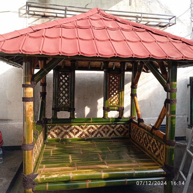 gazebo bambu 2×2 minimalis