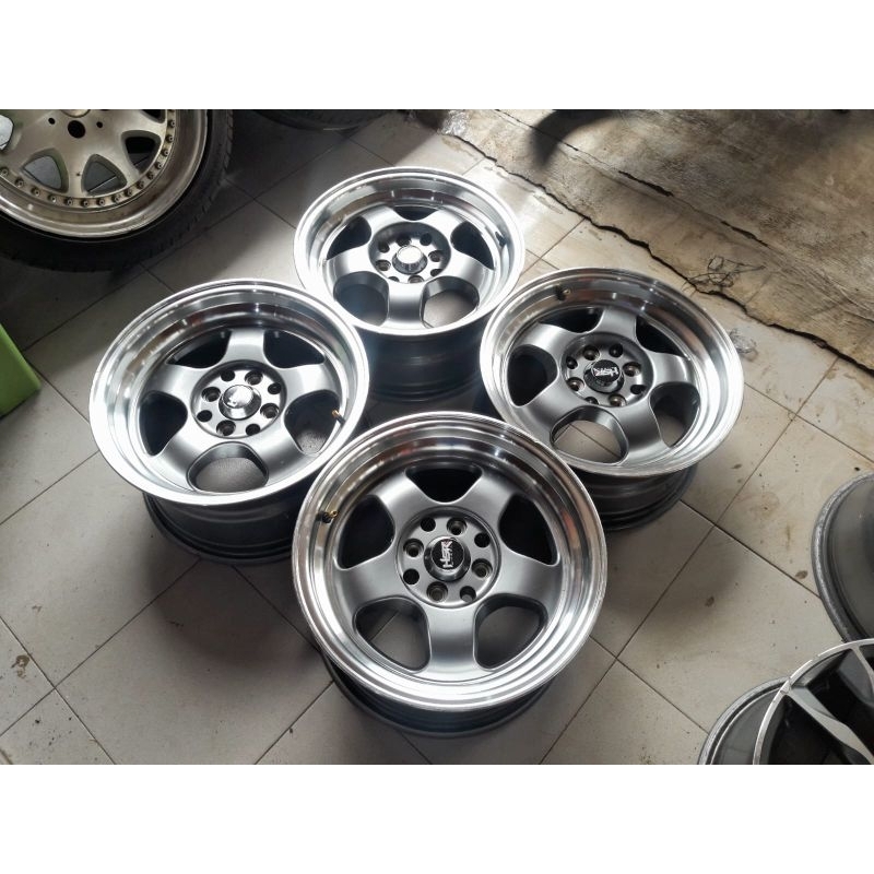 velg seken hsr briket r15 pcd 8x100/114 plus ban baru