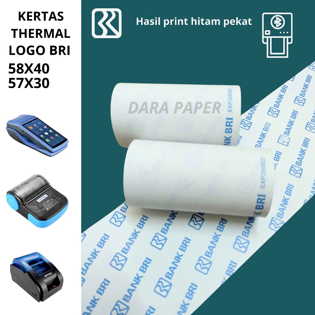 

kertas thermal logo BANK BRI 58X30/57X30