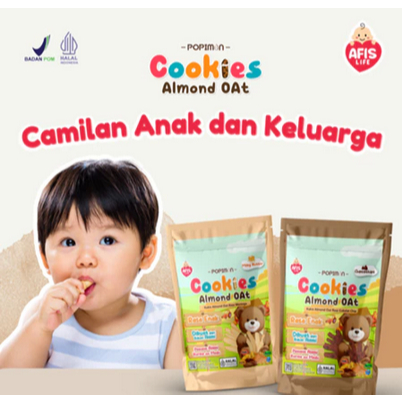 

Camilan Anak Sehat / AFIS Popimon Cookies Almond Oat Pouch 50g / Cookies Anak