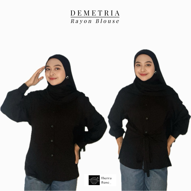 DEMETRIA BLOUSE | Blouse Wanita | Blouse Kerja | Kemeja Wanita | Kemeja Kerja | Kemeja Casual