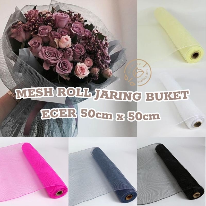

[ECER] Polynet Mesh Roll Tile JARING 50cm x 50cm / Flowers Wrapping Bouquet Buket Bunga