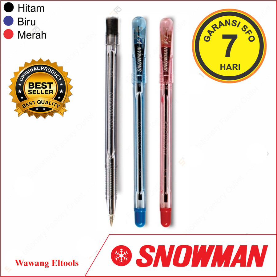 

[1 Pak] Pulpen Snowman V1 0.7mm - isi 12 Pcs / Pak