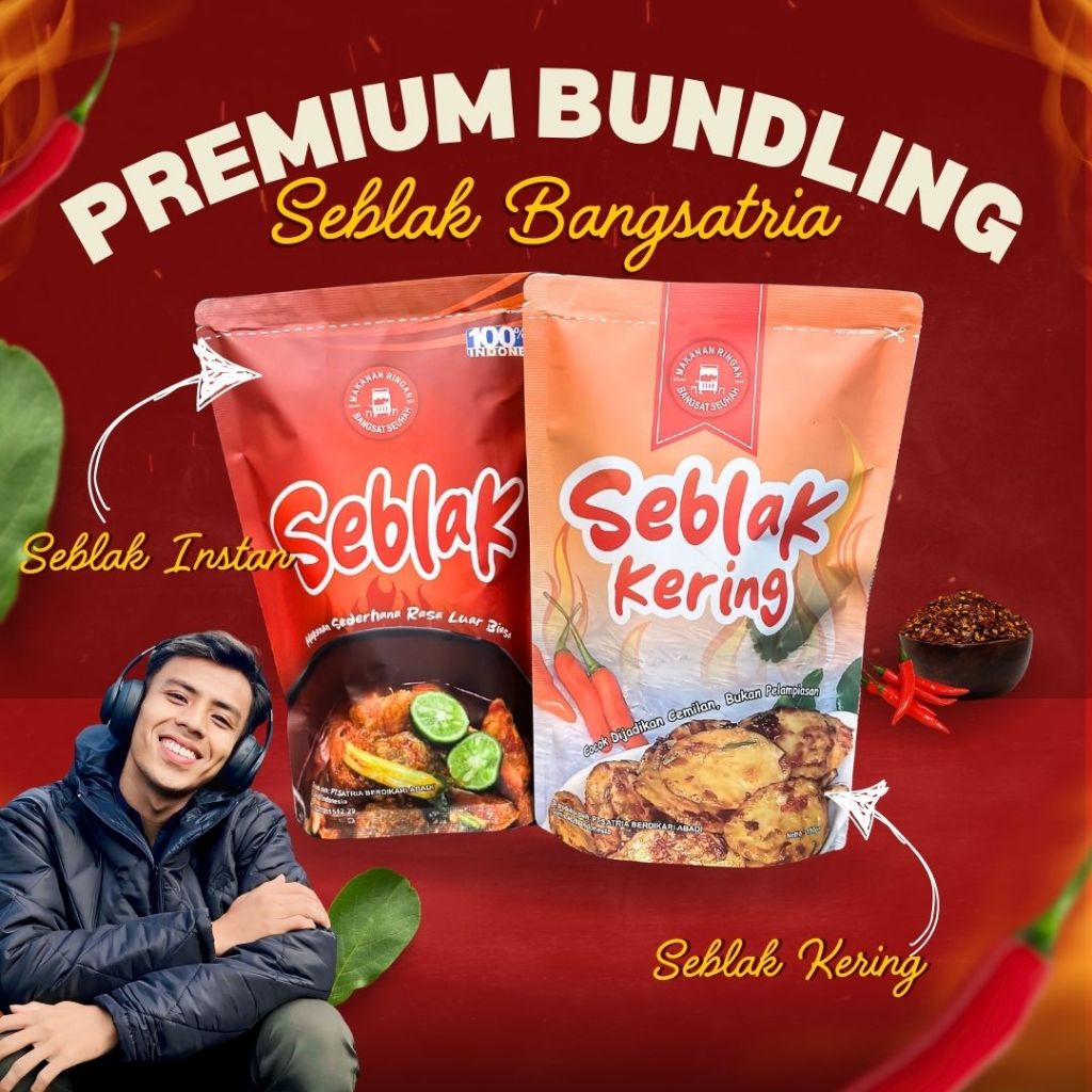 

BUNDLING 1pcs SEBLAK INSTAN PREMIUM + 1Pcs SEBLAK KERING 170gr BANGSATRIA SEUHAH (Mantap Poll )