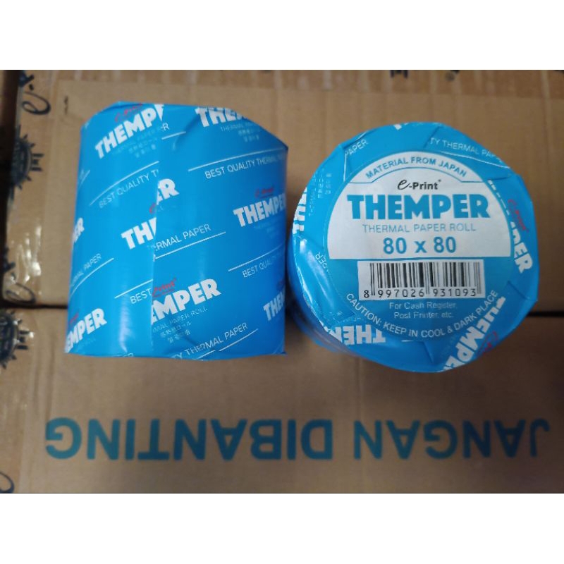 

THEMPER Kertas Thermal Struk Kasir 80x80 Hitam EPRINT Thermal Paper THEMPER