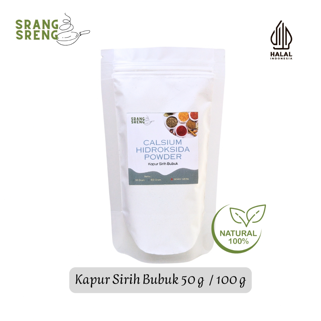 

Kapur Sirih Bubuk 50 g & 100 g | Kalsium Hidroksida | Kapur Sirih Foodgrade | Injet