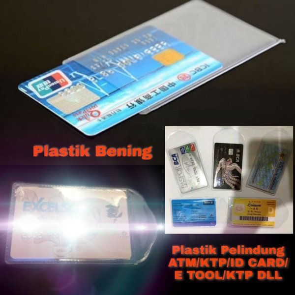 

SAMPUL PLASTIK PELINDUNG KARTU ( KATP/AATM/SIM/DLL) COVER KARTU 1 PACK ISI 10 LEMBAR