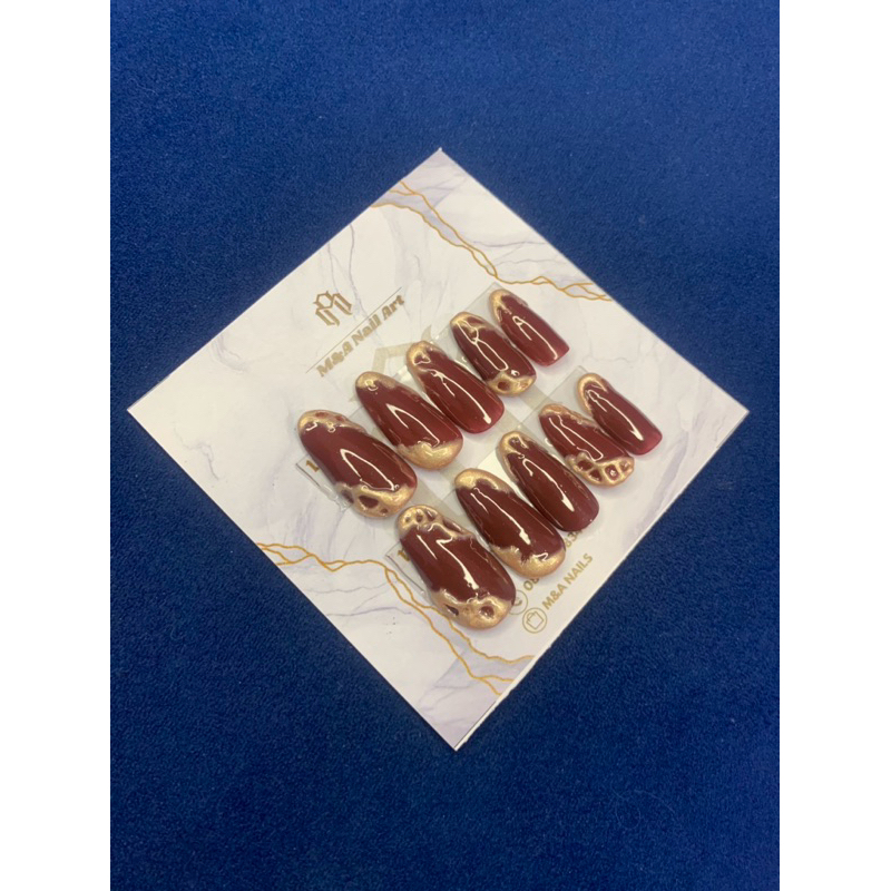 NAIL ART BY M&A / PRESS ON NAILS / NAIL ART / NAILS / NAIL ART 3D / NAIL ART MAROON / NAIL MAROON / 