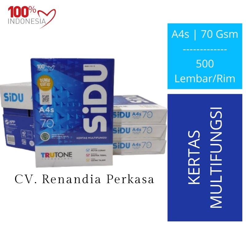 

Kertas HVS SiDU F4 60Gsm (1 Rim)