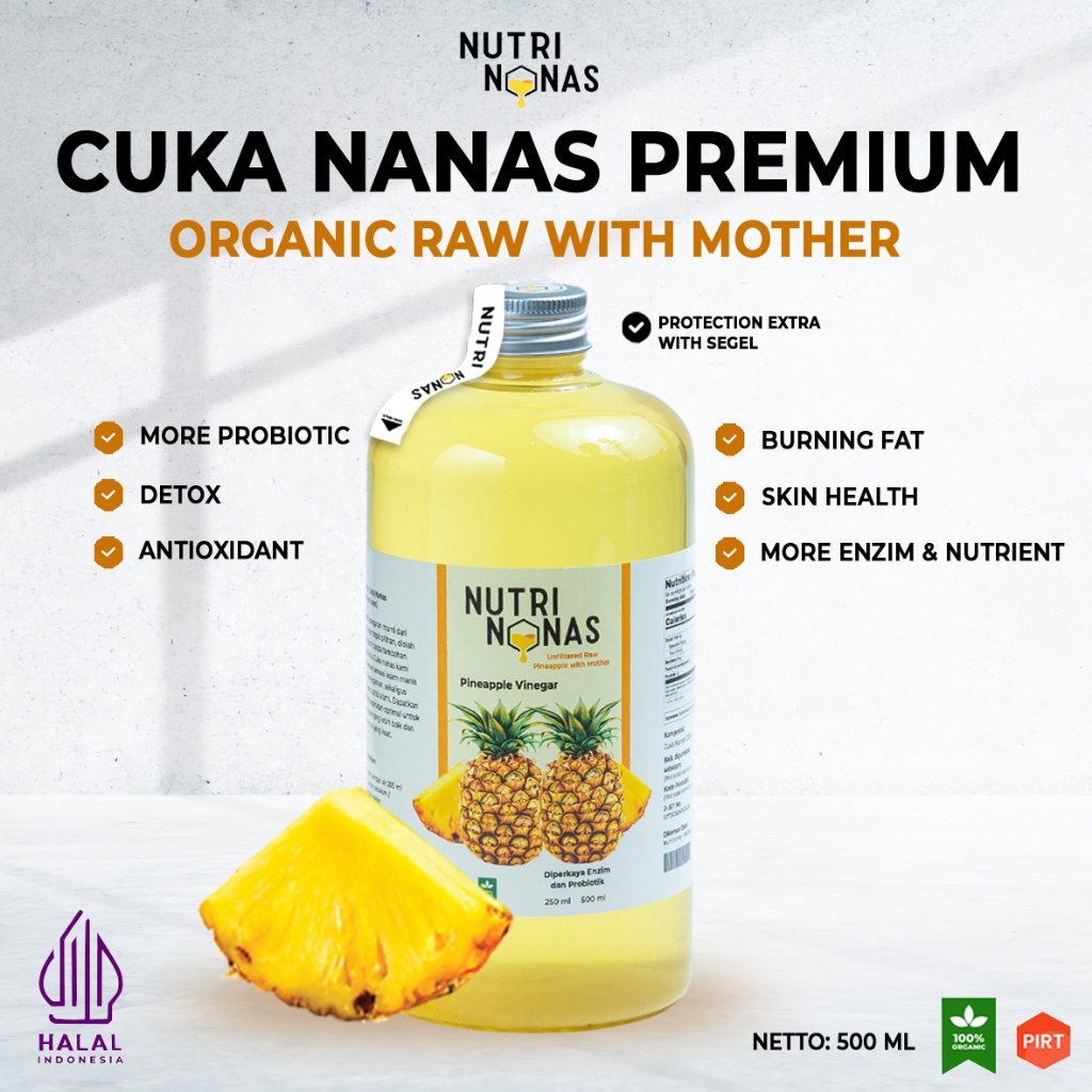 

Nutrinanas - Cuka Nanas Organik Premium With Mother 100% Murni Pineapple Cider Vinegar