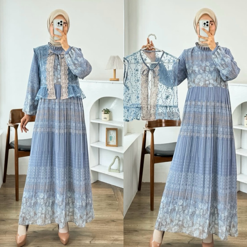 GAMIS CERUTI PLISKET ROMPI TILE TERBARU GAMIS WANITA TERBARU