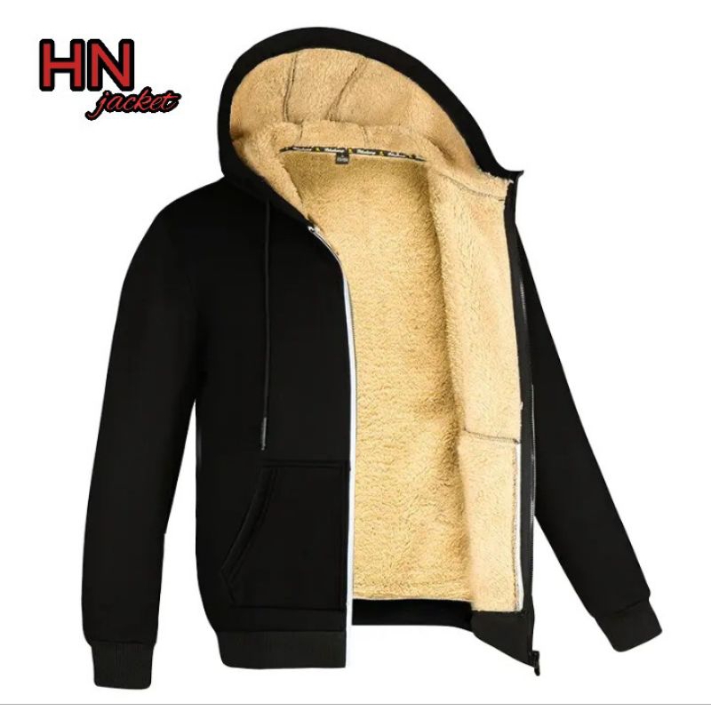 jaket hangat / jaket sweater jangan berlapis bulu / jaket pria dewasa / jaket pria