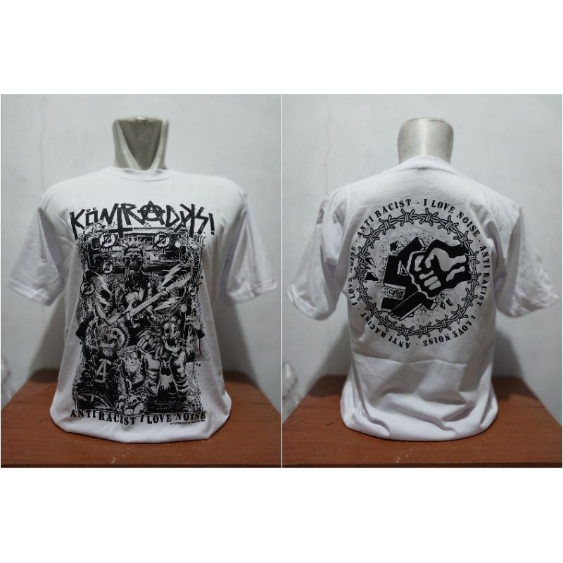 KAOS MUSIK BAND PUNK KONTRADIKSI WARNA PUTIH