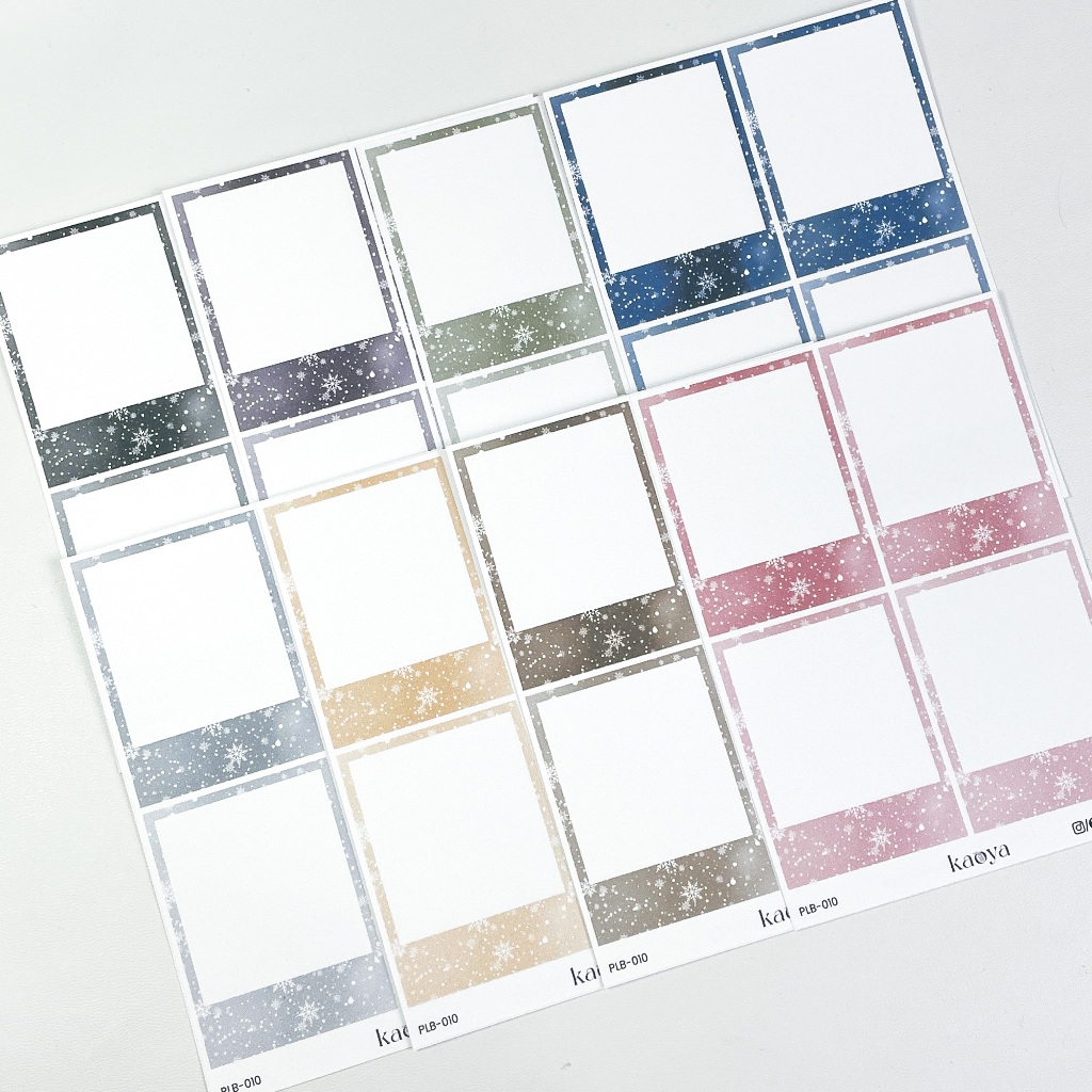

8pcs Kertas Label Set Christmas Winter Polaroid Theme Foto Photo Texture DIY Label Paper Bahan Kertas Jurnal by KaoyaShop