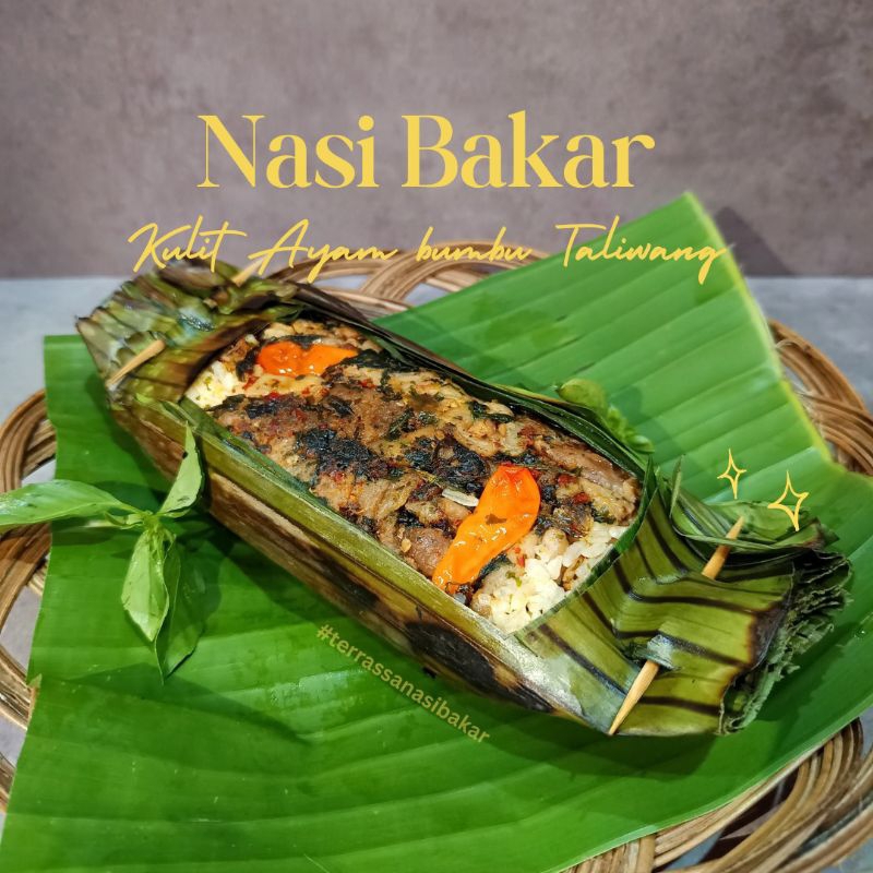 

Nasi Bakar Kulit Ayam bumbu Taliwang