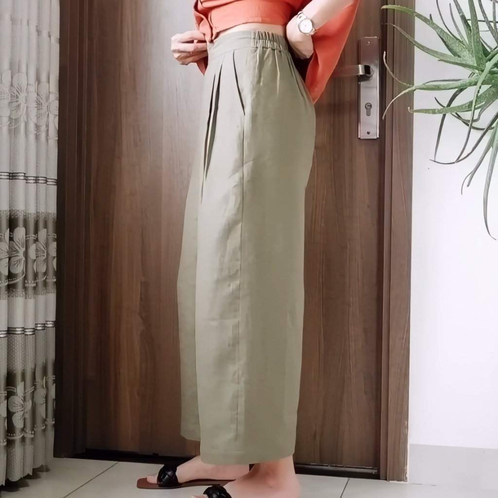 Kulot Celana Kerja Wanita Karina Daily Cullote Highwaist Korean Long Pant Bawahan Santai Kekinian