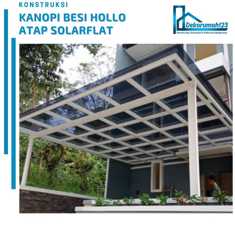 Kanopi besi hollo atap transparan untuk penutup carport teras rumah minimalis murah