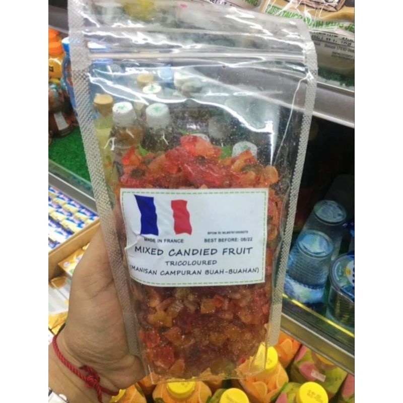 

Sukade Buah Asli Mixed Candied Fruit Tricoloured 250gr