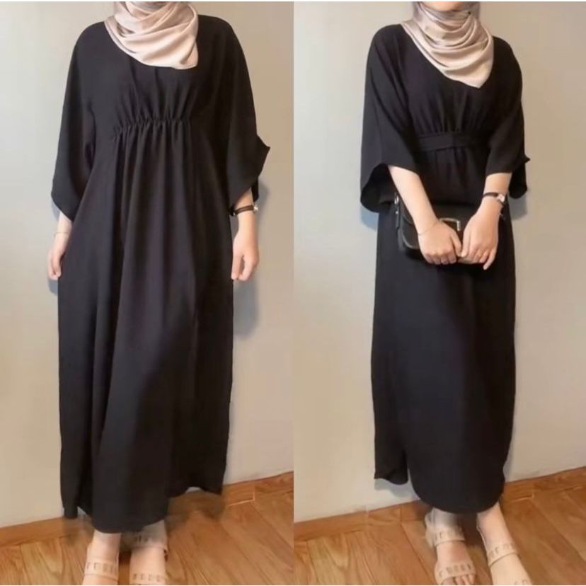 ALIFA DRESS-GAMIS WANITA DEWASA TERBARU-DRESS LEBARAN CRINGKEL AIRFLOW