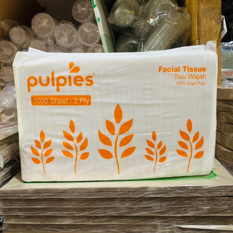 [1000 sheets] Tisu Facial Pulpies 1000’s | Tisu wajah | Tisu salon | Pembersih wajah