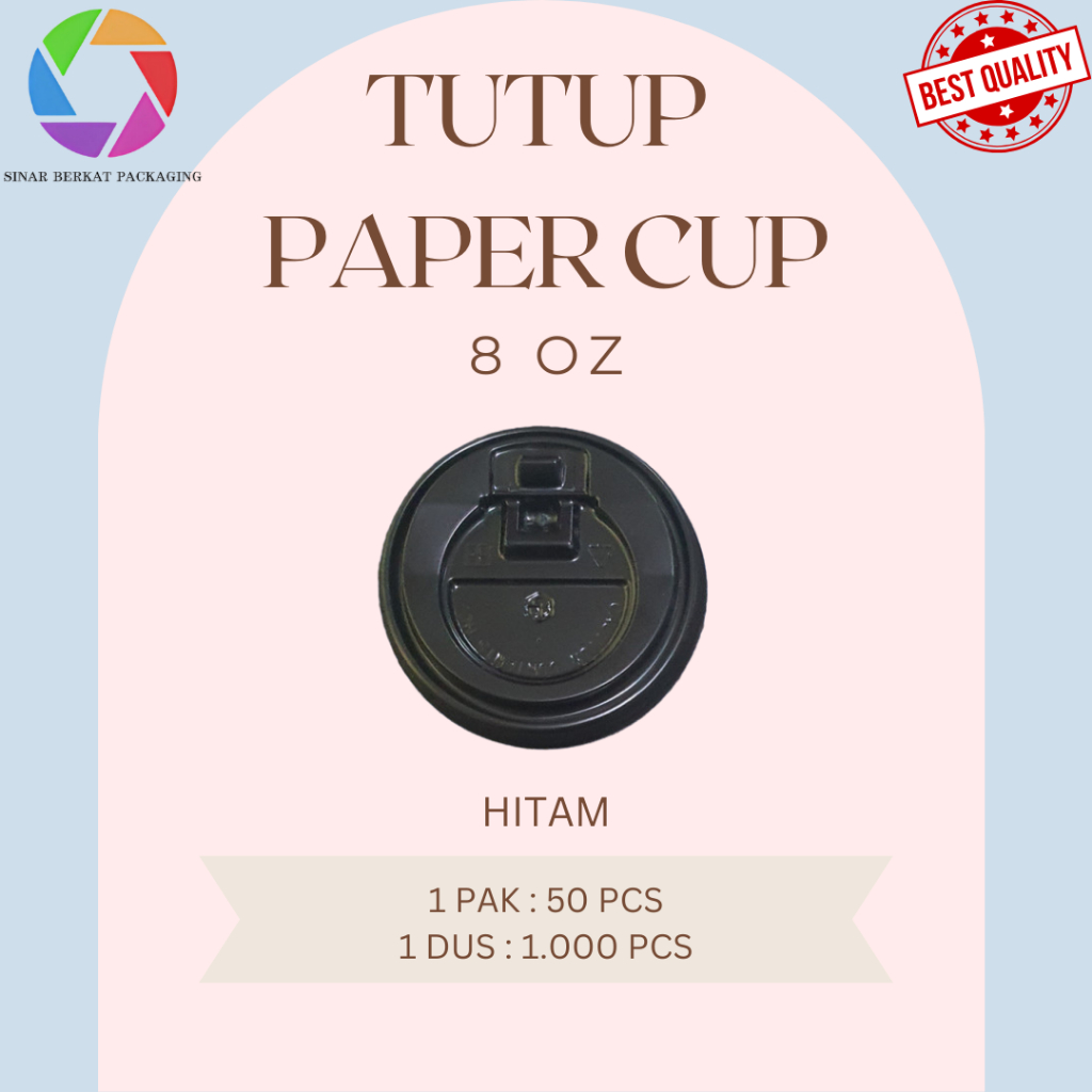 Tutup Paper Cup 8 oz / Tutup Gelas Kertas Kopi