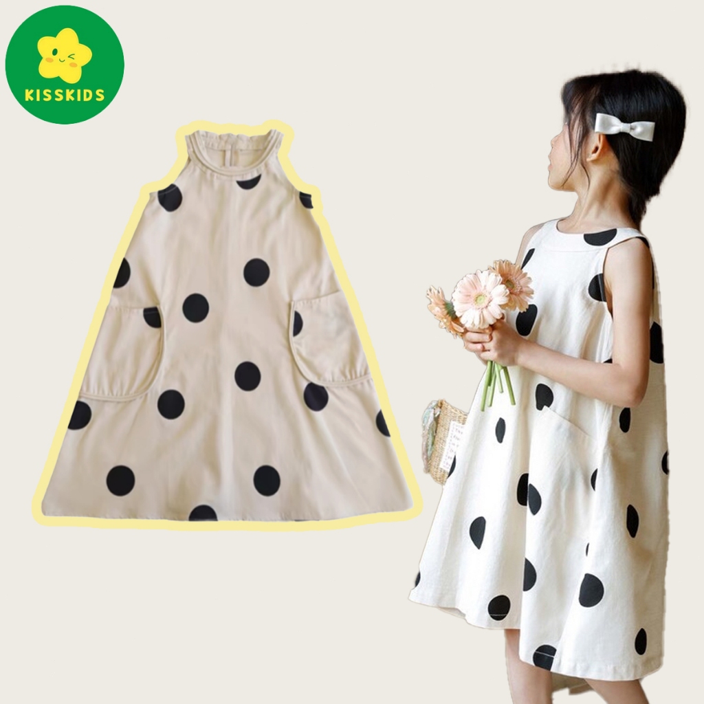 KissKids Dress anak cewek tanpa lengan Dress Anak Perempuan Dress Tapan Lengan Dress Lucu Dress Sexy