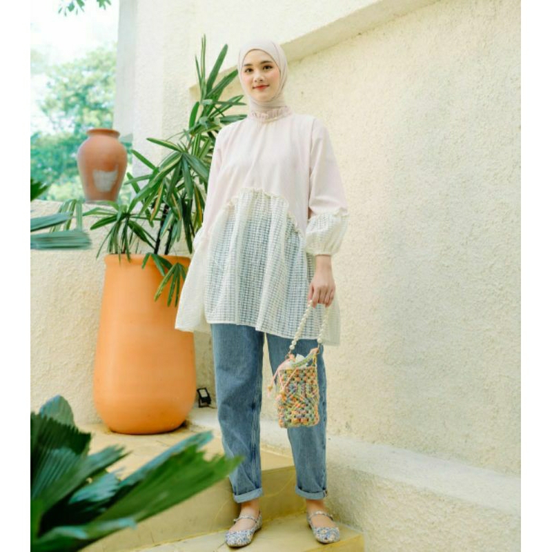 preloved melody stripe soft pink/Preloved Haidee Orlin/Preloved Tunik/Haidee&Orlin/HaideeOrlin/Prelo