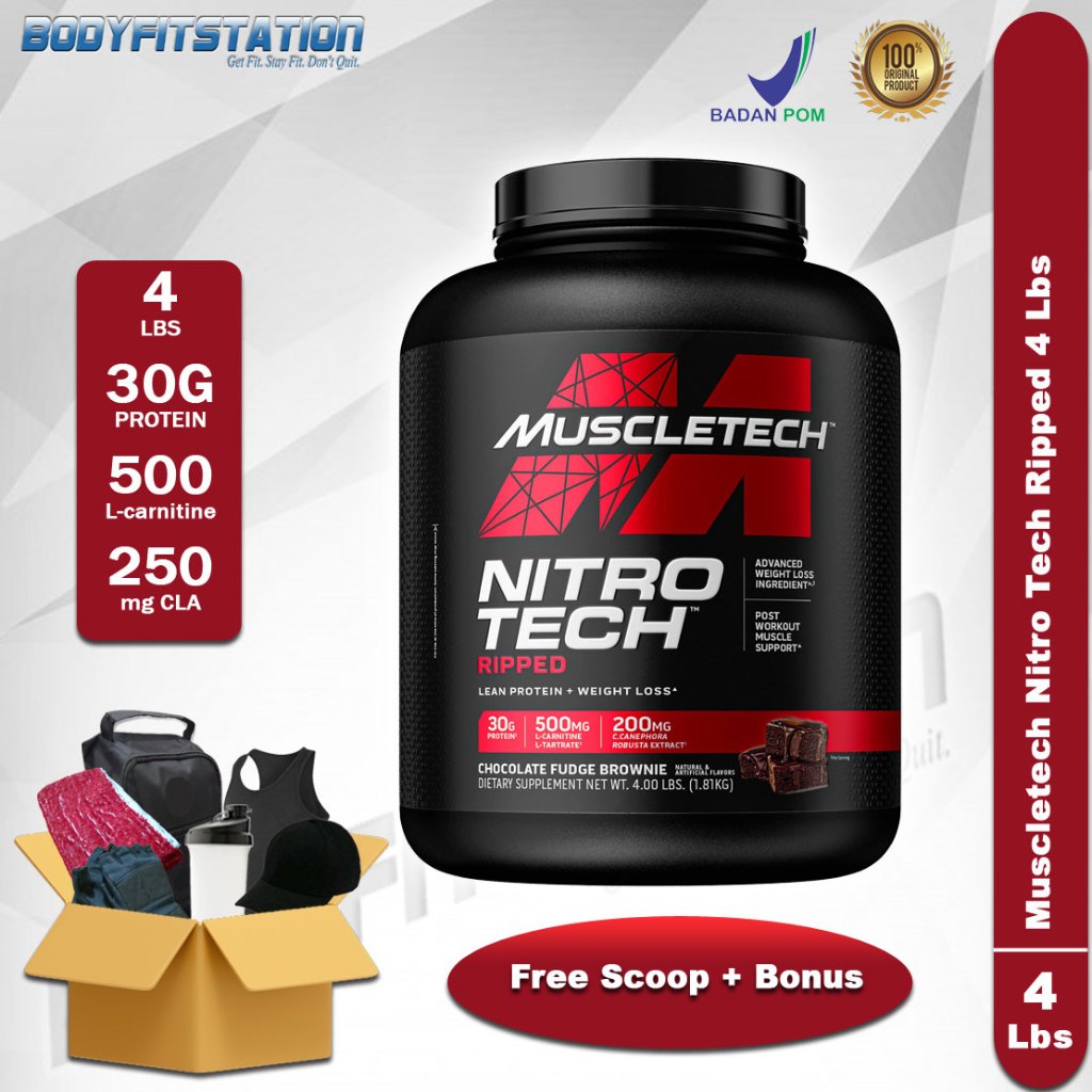 MuscleTech Nitro Tech Ripped 4 Lbs - Susu Whey Fatburner Nitrotech Fatburn muscle Bodyfitstation