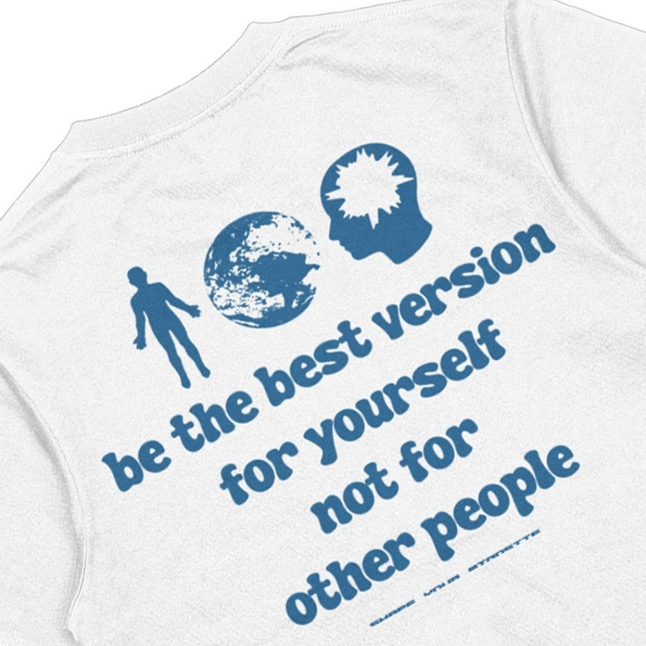 Troy Company Tshirt White Be Yourself - Kaos Lengan Pendek Kaos Putih MTD 2423
