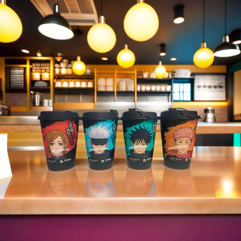 READY STOCK Reusable Cup Gelas Cup Holder Sticker Jujutsu Kaisen JJK x Tomoro Gojo Megumi Yuji Nobar