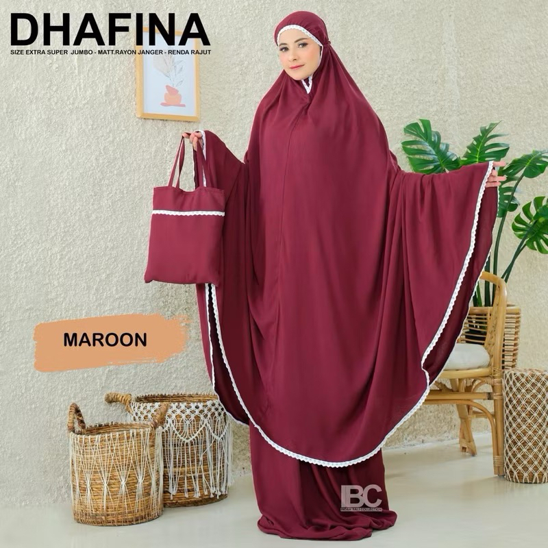 Mukena Dewasa Renda Warna Merah Maroon | Mukena Dewasa Katun Renda Maroon