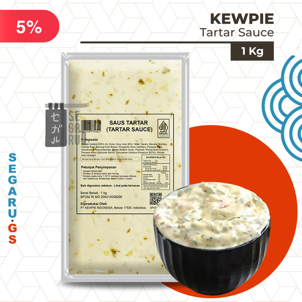 

Kewpie Tartar Sauce | Saus Tartar Cocolan Tempura 1 Kg
