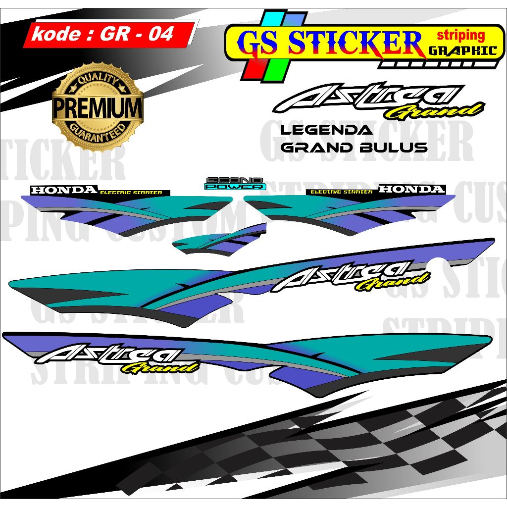 STICKER STRIPING ASTREA GRAND IMPRESSA STANDAR ASTREA GRAND SABIT