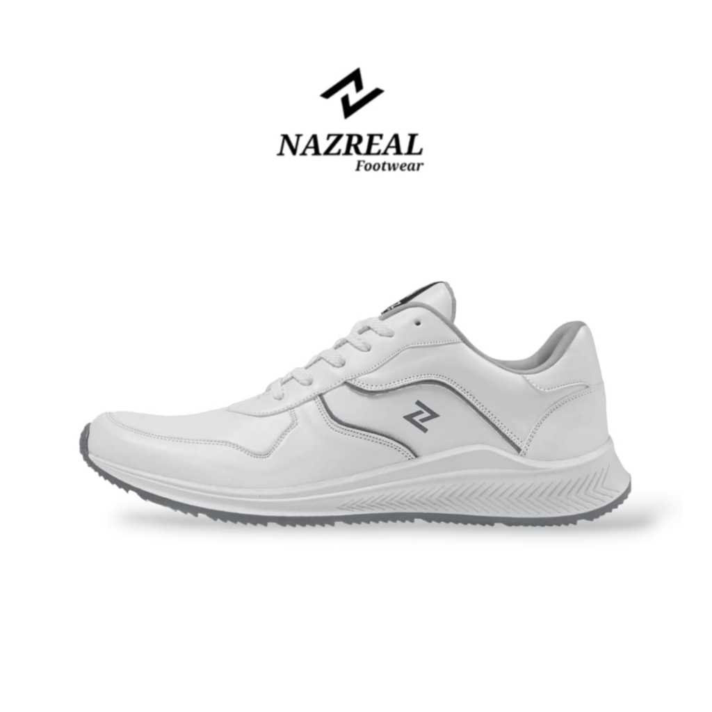 NAZ GARVIN - Sepatu Sneakers Running Pria Kasual Sport Kom Putih Sepatu Jogging Pria 100% ORIGINAL