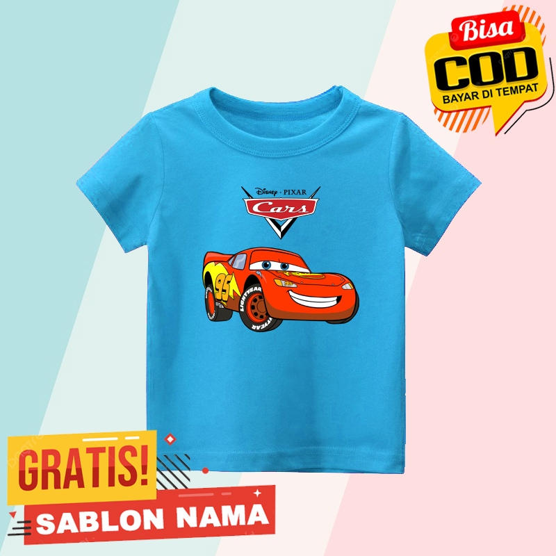 Baju Kaos Anak Motif Disney Lightning McQueen Cars - Baju Kaos Anak Laki Laki - Perempuan