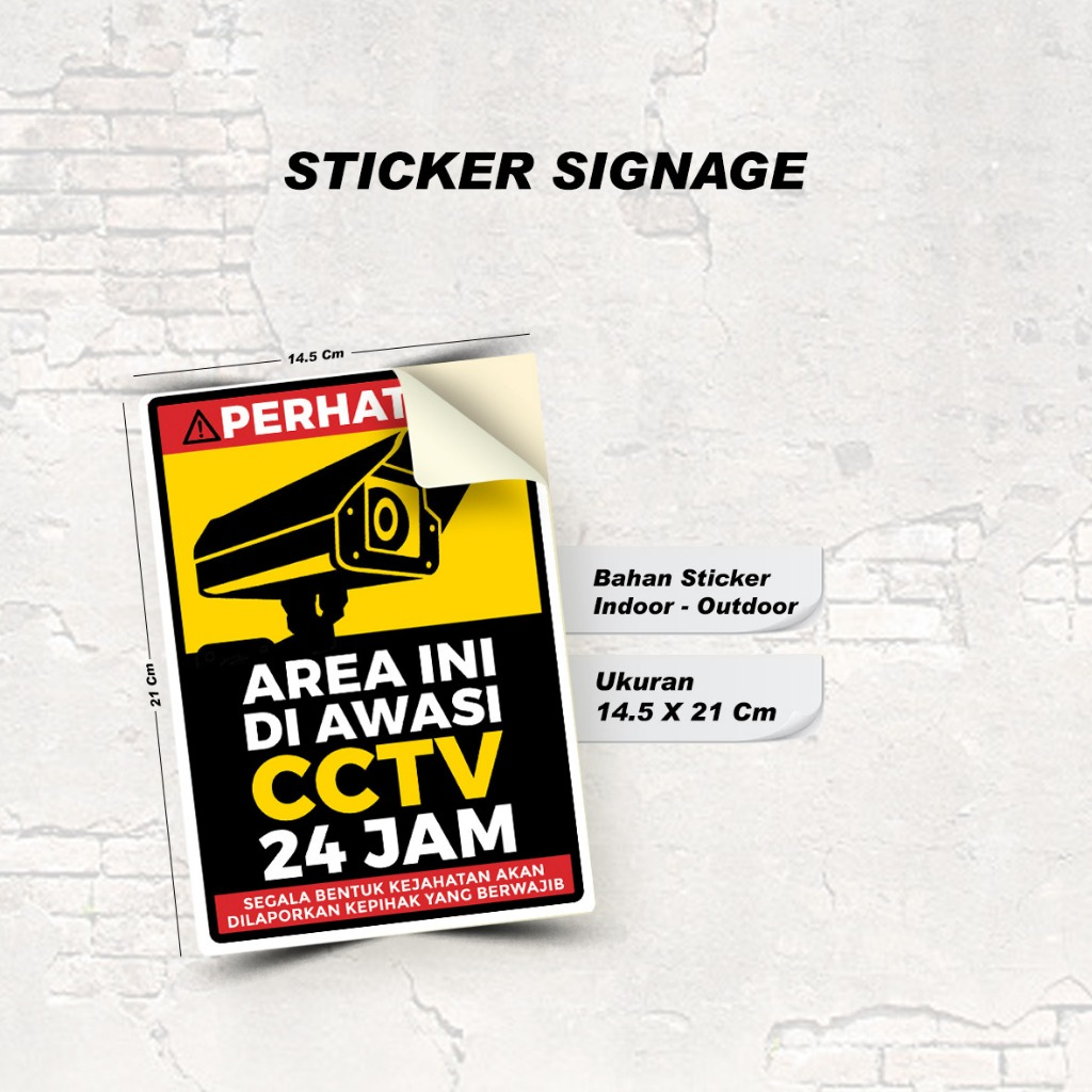 

STIKER CCTV 24 JAM MURAH BAHAN VINLY / STIKER CCTV UKURAN 14.5 X 21 / STIKER SIGNAGE CCTV / INDOOR - OUTDOOR,,,