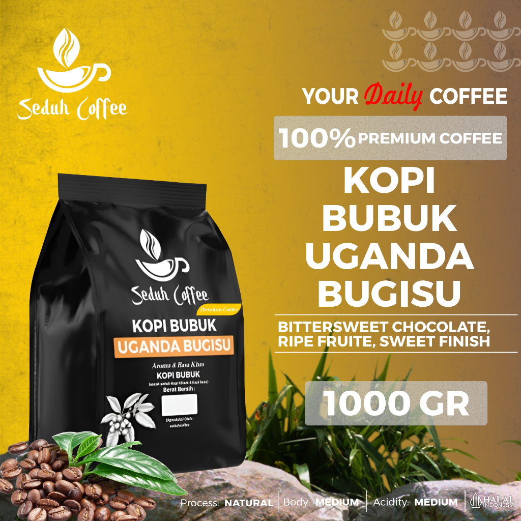 

SEDUH- Bubuk Kopi Bubuk Uganda Bugis Gilangan Halus Cokok Untuk Susu 1000gr