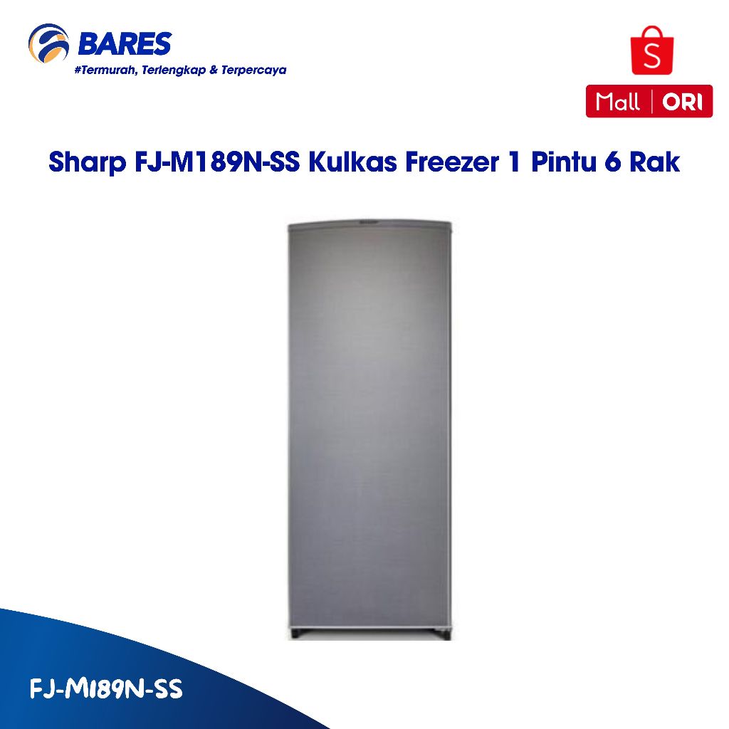 Sharp FJ-M189N-SS Kulkas Freezer 1 Pintu 6 Rak