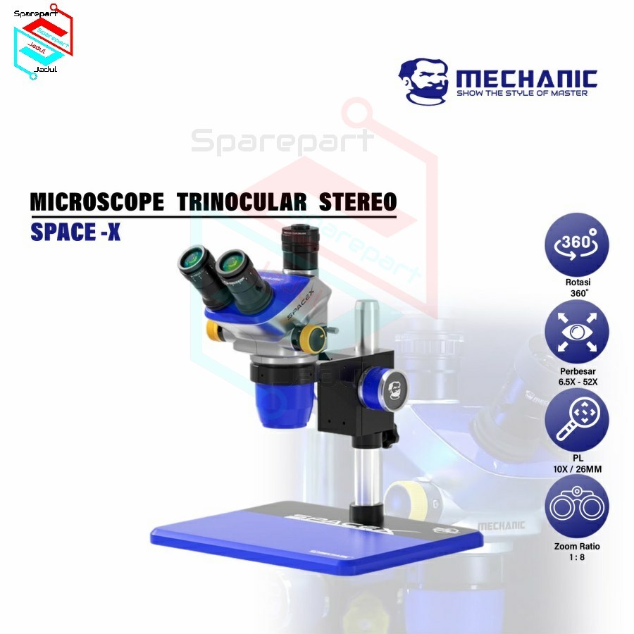 Mechanic Space X B11 Microscope Trinocular Stereo Original - Mikroskop Trinocular Stereo Teknisi Pem