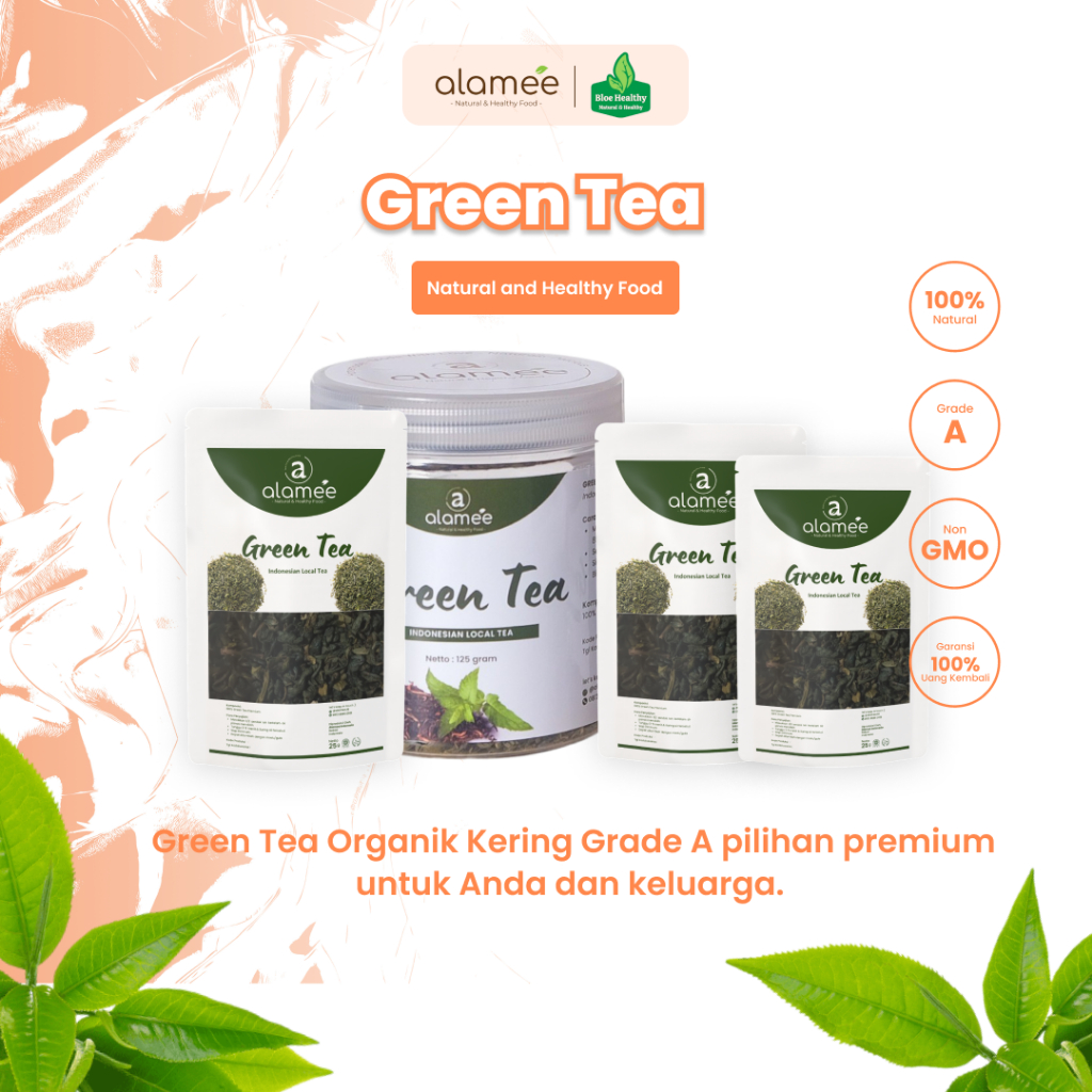 

ALAMEE Teh Hijau Green Tea Organic Kering Organik Greentea Minuman Herbal All Variant