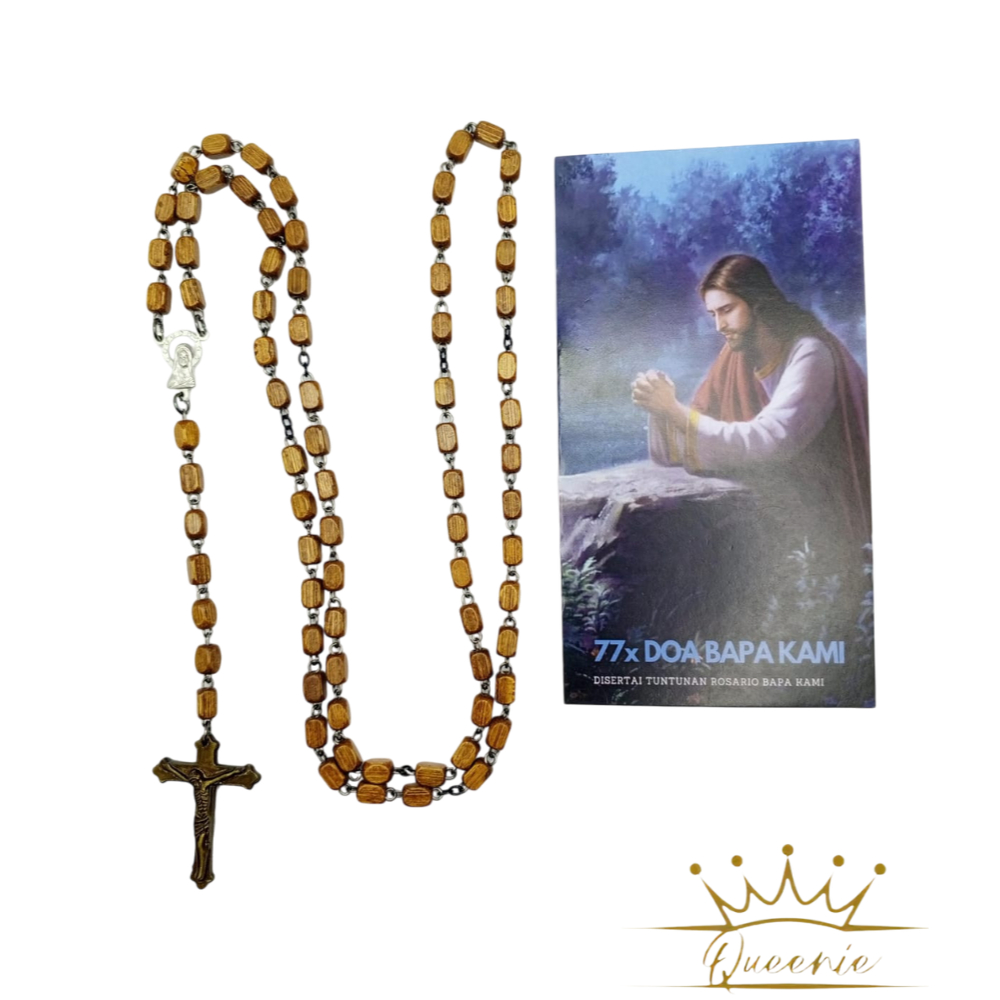 Paket Lembar Doa & Rosario 77x Bapa Kami | Kalung Rosario | Rosario Doa Katolik