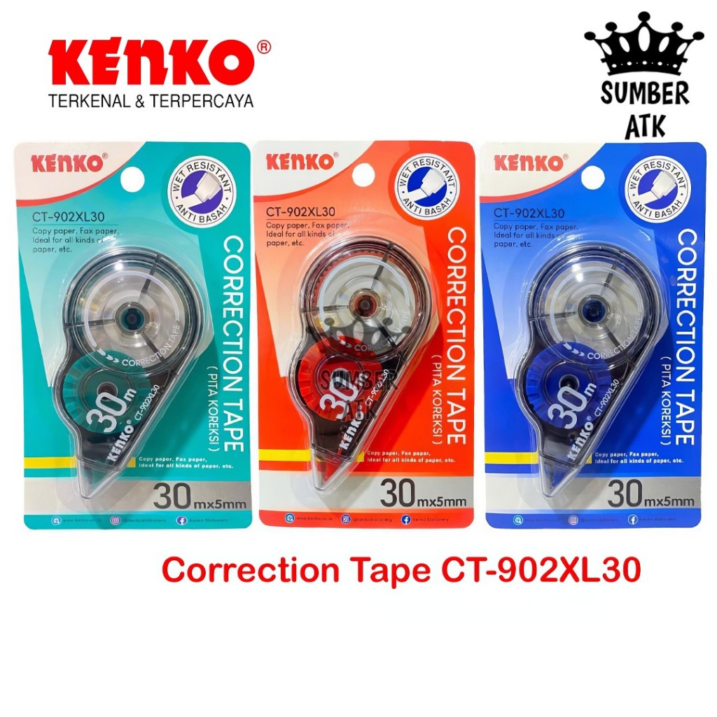 

Correction Tape Pita Koreksi KENKO CT-902XL30 30 Meter x 5 mm