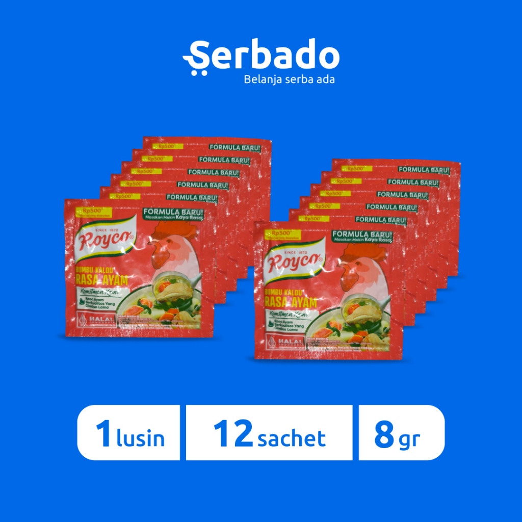 

Royco Bumbu Kaldu Penyedap Rasa Ayam Kemasan Sachet 8gr (isi 12 sachet)