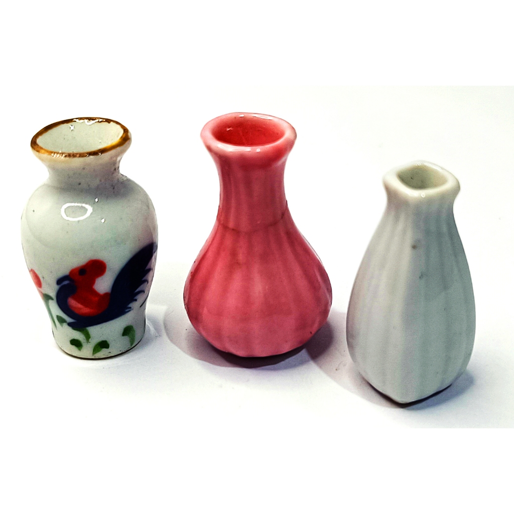 (Guci Bunga Rainbow) Ornamen Miniatur Pajangan Meja Handmade Unik Mini Koleksi Diorama Detail