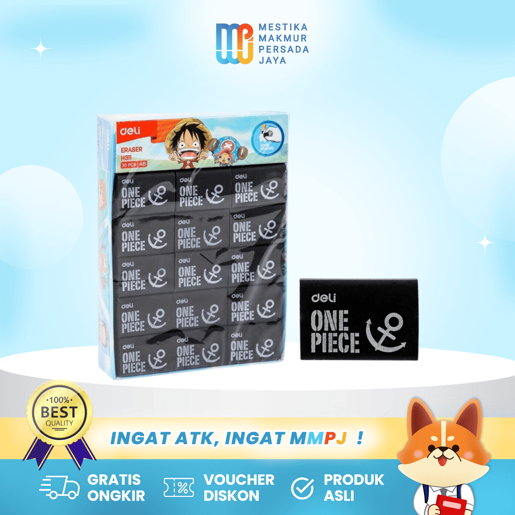

Deli Penghapus Pensil Karakter Lucu One Piece Warna Hitam EH31