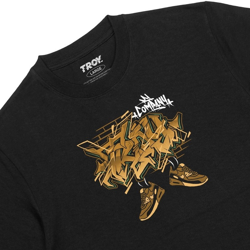 Troy Company Tshirt Black Graffiti Shoes - Kaos Pria Lengan Pendek Hitam MT 2163