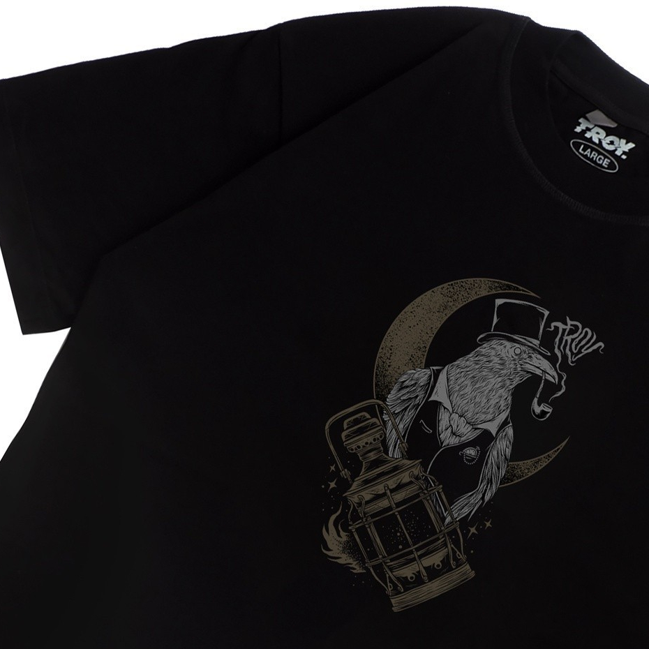Troy Company Tshirt Black Crow Smoke - Kaos Pria Lengan Pendek Hitam MTD 1940