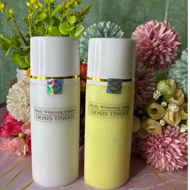 { Paket 2 in 1 + Bonus Sabun Gold } HB DOSTING SIANG & MALAM SUPER WHITENING.