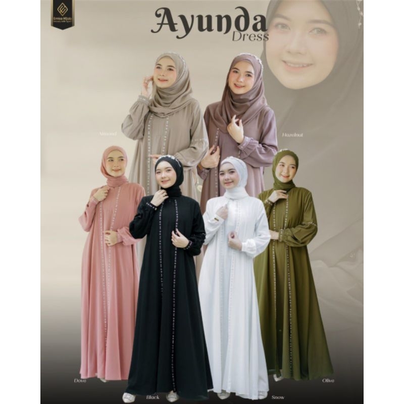 ayunda dress only| gamis outer menyatu | gamis ceruty by emka hijab