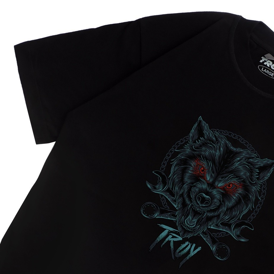 Troy Company Tshirt Black Wolf Machine - Kaos Pria Lengan Pendek Hitam MTD 1845